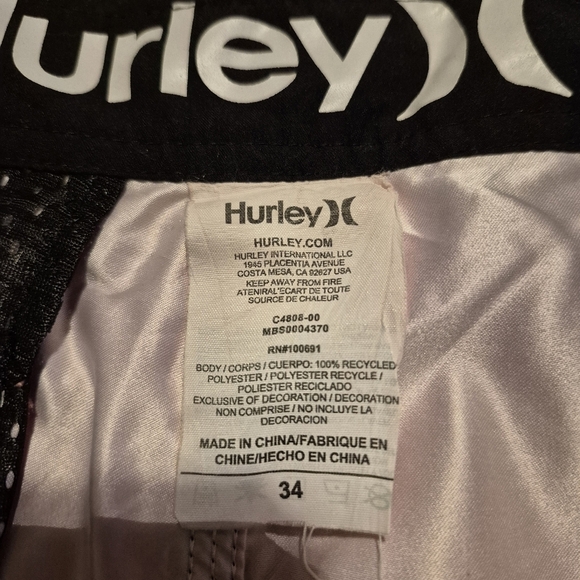 Hurley men's size 34 red ombre light weight athletic style shorts no liners VGUC - Picture 2 of 5